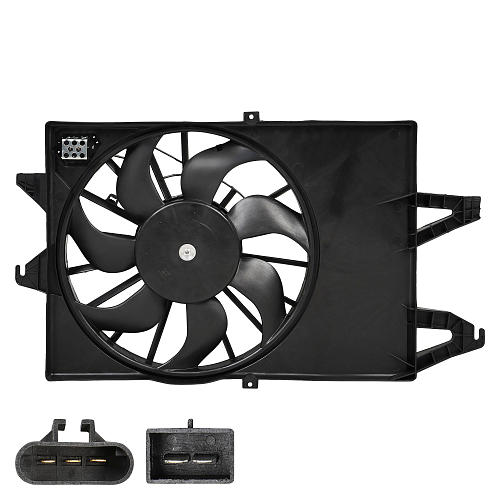 Электровентилятор охлаждения для автомобилей Ford Mondeo III (00-) 1.8i/2.0i (с кожухом)