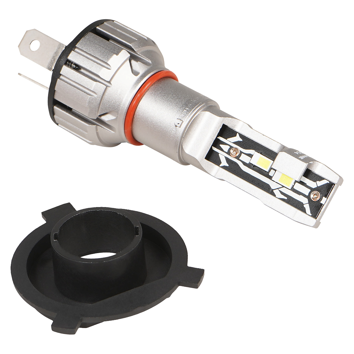 Лампа светодиодная H4 STANDARD, 17Вт, 4000Лм (2000Лм x 2), 6000К (Белый), 12В, комплект 2 шт.