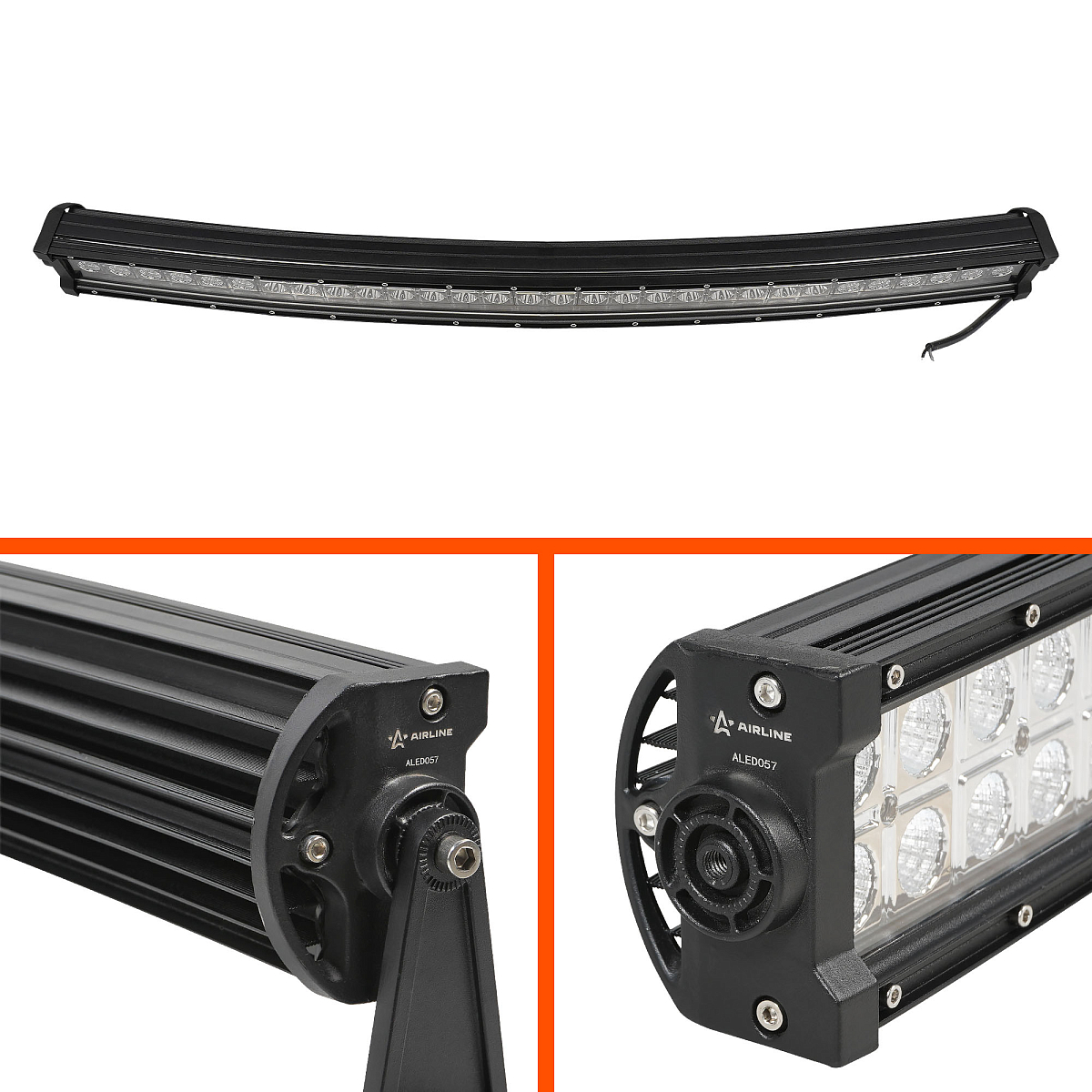 Фара (балка) светодиодная двухрядная изогнутая, 60LED, комбинированный свет, 180Вт, 820х78х60мм, 12/24В, PRO