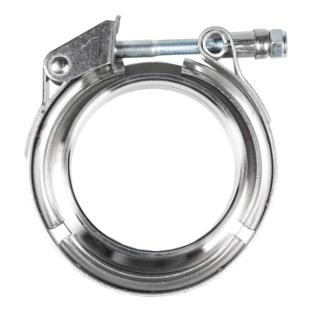 Хомут глушителя V-band быстросъемный (усиленный) с фланцами D=76 мм (нержавеющая сталь)