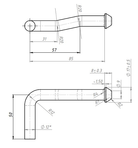 Кронштейн заднего дополнительного глушителя для автомобилей Лада 2110