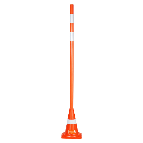 Конус дорожный 320мм с Вехой сигнальной 1200мм, с световозвр.полосами, оранжевый