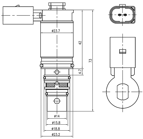 Клапан регулирующий компрессора кондиционера для автомобилей Skoda Octavia A5 (04-) (тип Sanden)