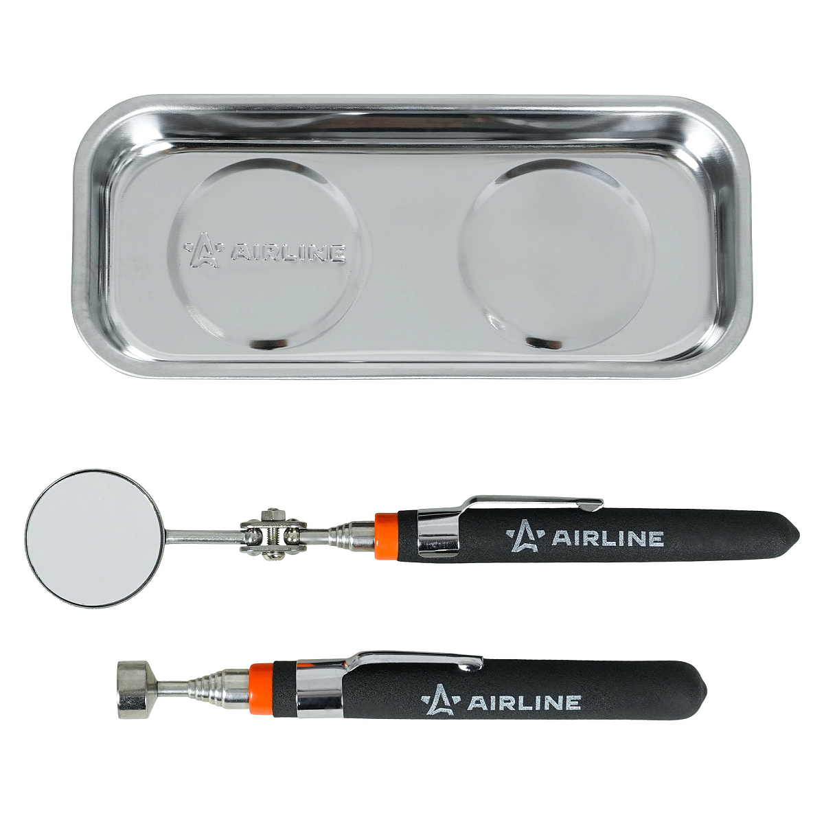 Инструмент инспекционный, набор 3пр. (захват телеск. 2.2кгс, зеркало телеск. D=30мм, магнит.тарелка 65х150мм)