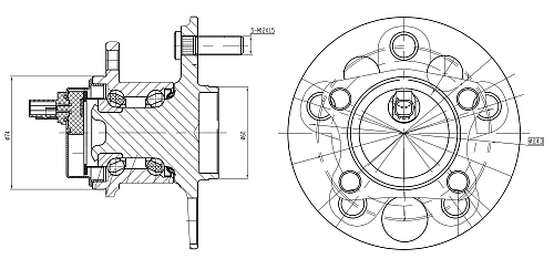 Ступица задняя в сборе с подшипником для автомобиля Toyota Corolla E150 (06-)/Auris (07-)