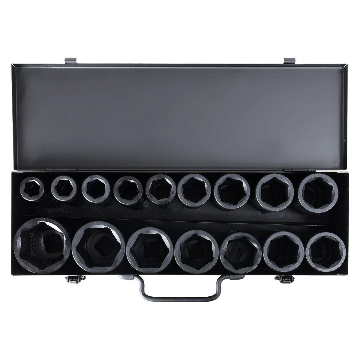 Набор головок ударных 3/4"DR L=90мм, 16пр. (17-50мм) металл. кейс МП-серия