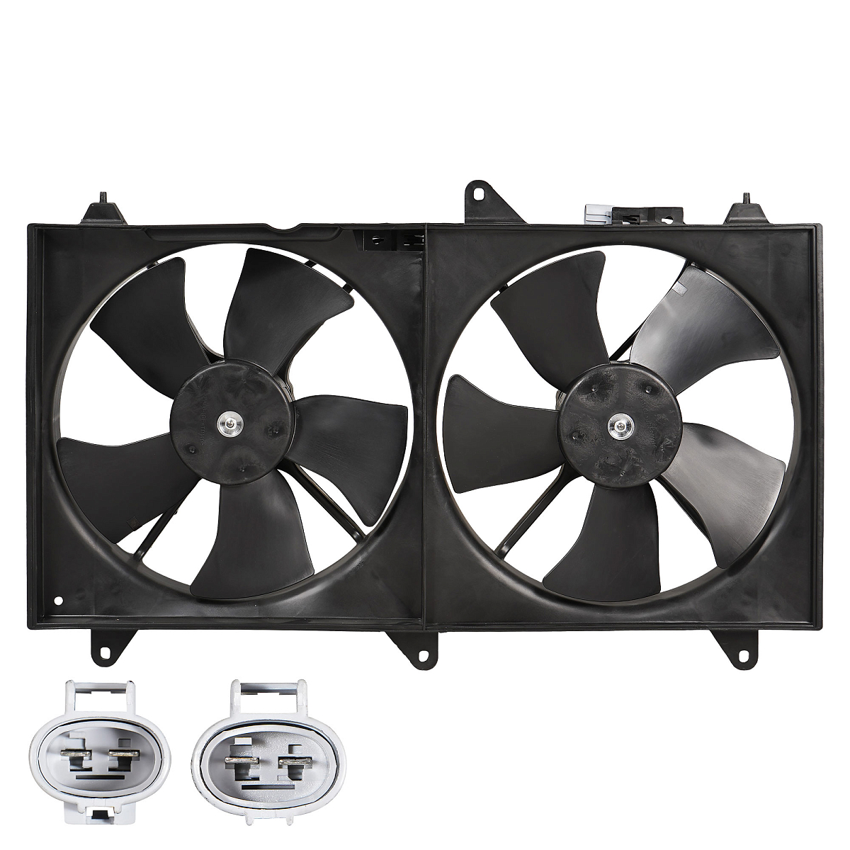 Электровентилятор охлаждения с кожухом для автомобилей Chevrolet Epica (06-) (2 вент.) (с кожухом)