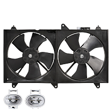 Электровентилятор охлаждения с кожухом для автомобилей Chevrolet Epica (06-) (2 вент.) (с кожухом)