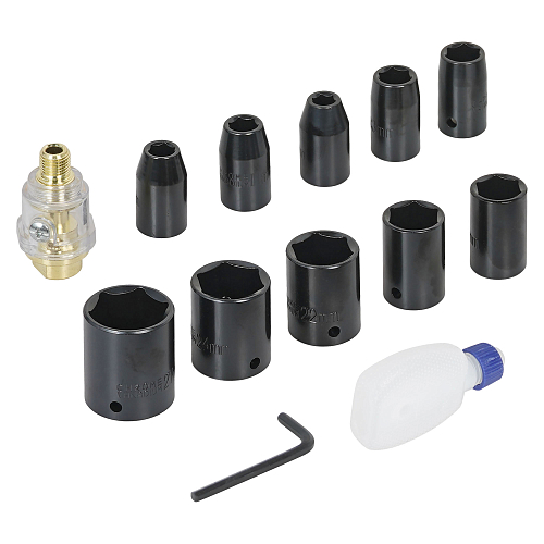 Гайковерт пневматический 1/2"DR 330Нм, трещотка 1/2"DR 61Нм, набор с головками 17 пр. кейс