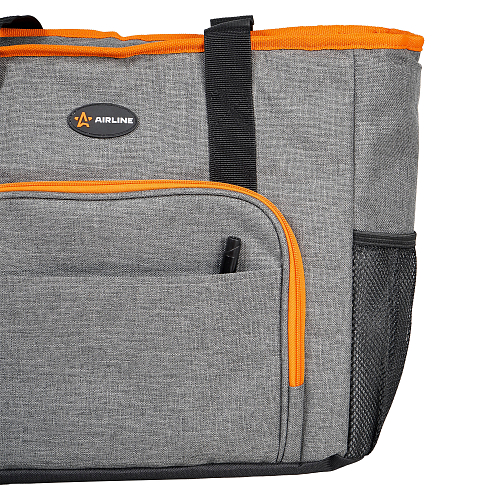 Сумка-холодильник (термосумка)"Пляжная", 27л, 42*33*20см, водонепр.,сер.