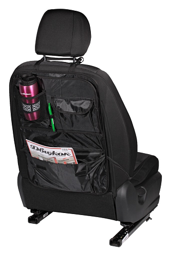 Органайзер на спинку переднего сиденья с откидным столиком (59*40*25см), черный