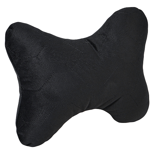 Подушка-косточка на подгол."Алькантара", ткань, 1 шт., черная