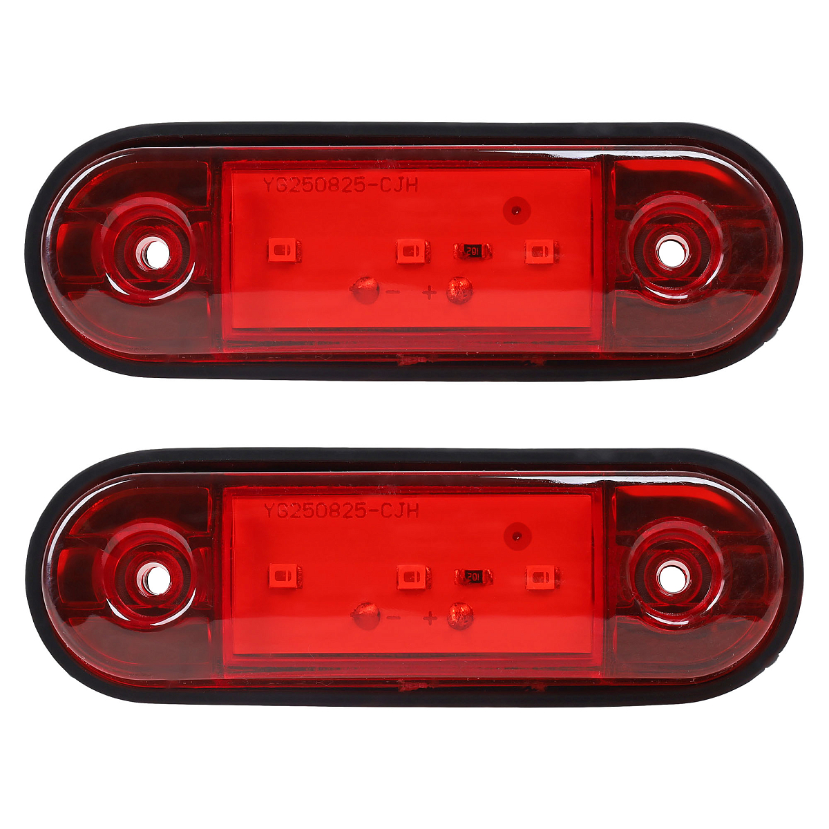 Огонь габаритный светодиодный, 12/24В, красный, комплект 2 шт.