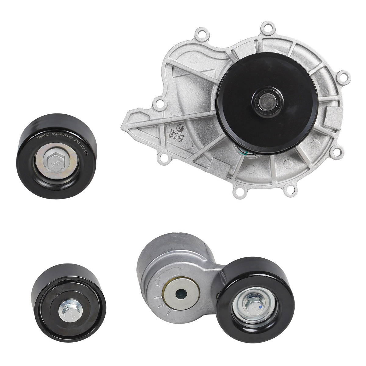 Насос водяной для автомобилей ГАЗель Next ISF2.8E4 (кмпл с ремнем 8PK2166+натяжCM0354+2рол)