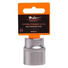 Головка торцевая 1/2"DR шестигранная 27мм, L=38мм пласт.подвес