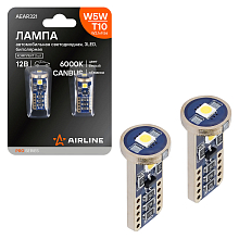 Лампа светодиодная W5W (T10) PRO, 6000K (Белый), 12В, 2Вт, 3LED, Биполярная, Обманка CAN bus, комплект 2 шт.
