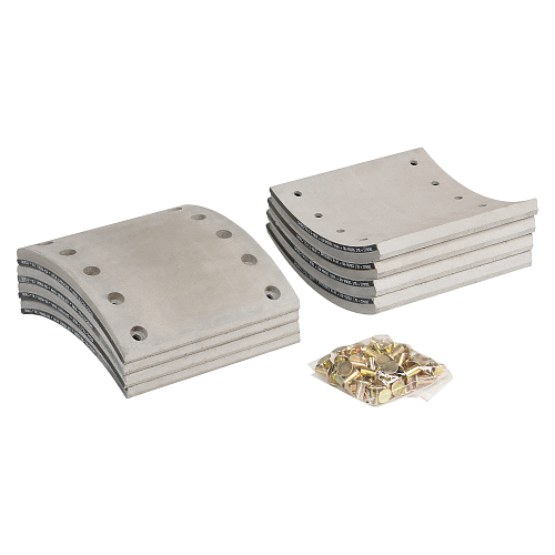 Накладка тормозной колодки для прицепов BPW/SAF (WVA 19094) ремкомплект 8 шт. R0 с заклёпками