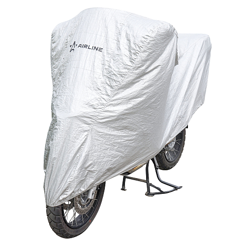 Чехол-тент на мотоцикл защитный, L(250х100х120см) универсал., серый