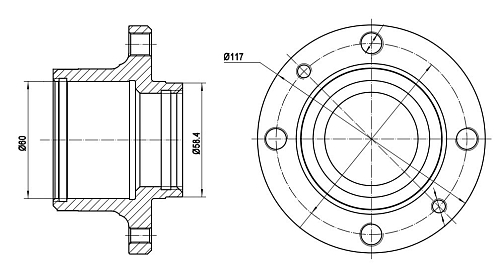 Ступица задняя для автомобиля Лада 2108-2112, 1117-1119 Калина, 2190 Гранта