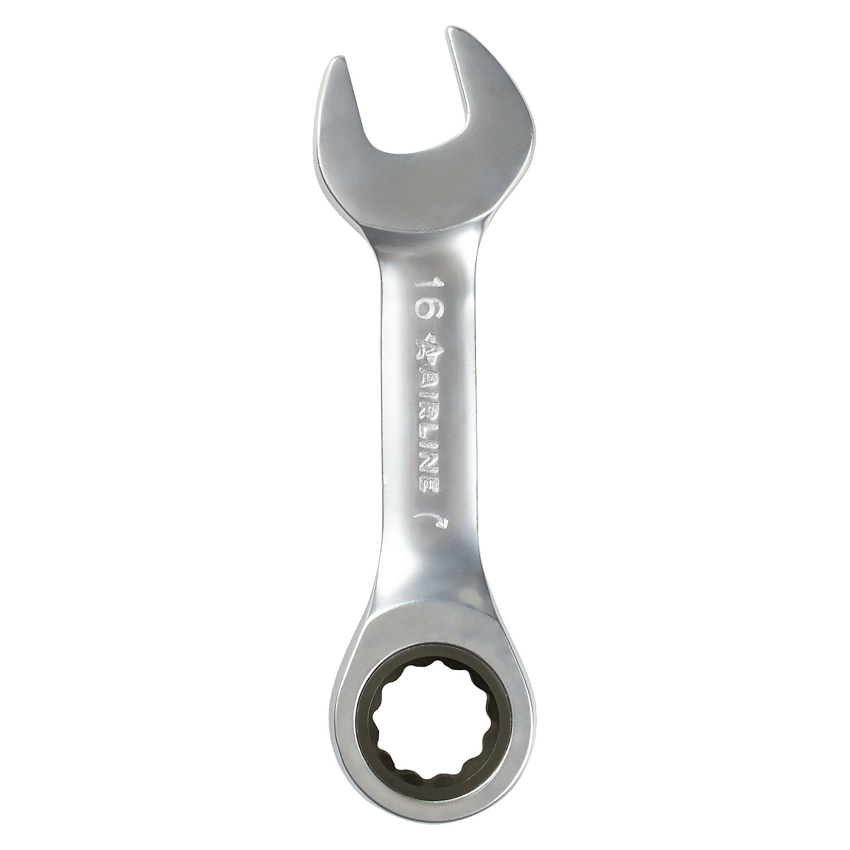 Ключ комбинированный трещоточный короткий 16мм PRO, пласт.подвес