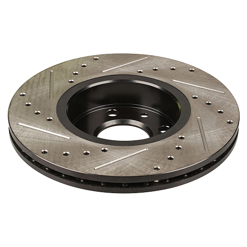 Комплект тормозных дисков и колодок для автомобилей Лада Vesta (15-) передняя ось (диск тормозной перфорированный/слотированный/окрашенный 2 шт. + колодки тормозные керамический 1 комплект)