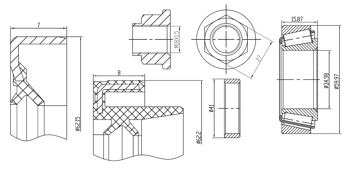 Ремкомплект ступицы передней для автомобиля Daewoo Matiz (98-)