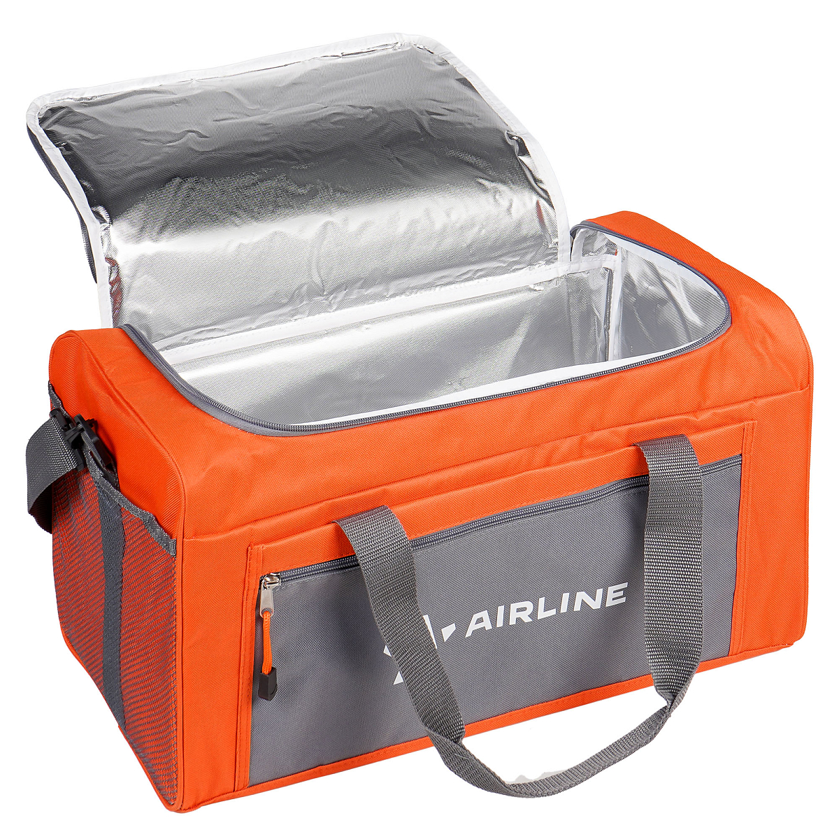 Сумка-холодильник (термосумка) 20л, 43*23*22см, цвет оранжевый/серый