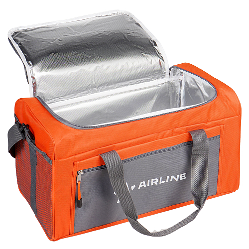 Сумка-холодильник (термосумка) 20л, 43*23*22см, цвет оранжевый/серый