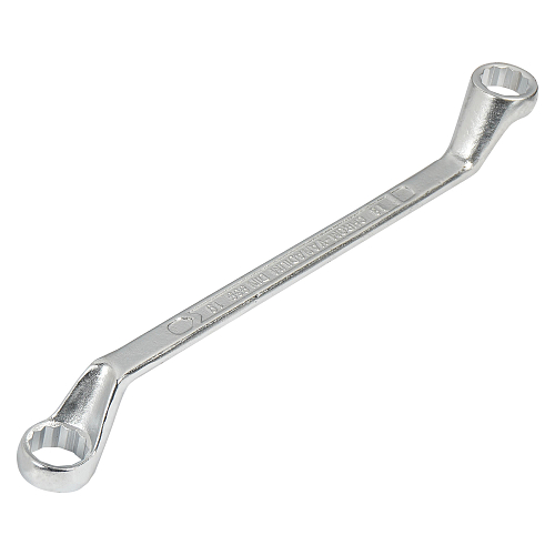 Ключ накидной с изгибом 18х19мм, пласт.подвес