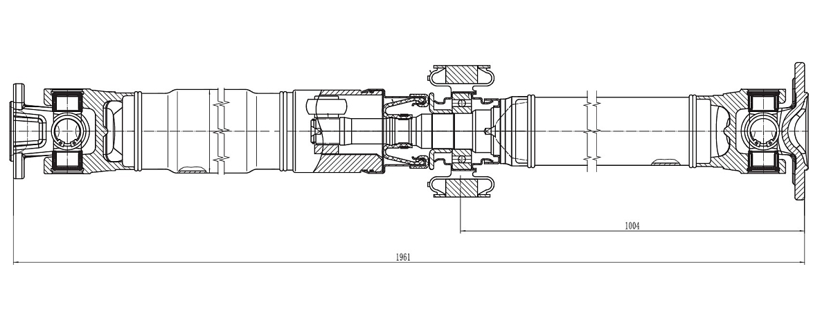 Карданный вал в сборе для автомобилей Nissan Qashqai J10 (06-)/X-Trail T31 (07-) 2.0i (4x4) задний