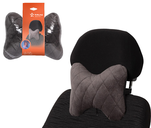 Подушка-косточка на подгол."Алькантара", ткань, 1 шт., серая