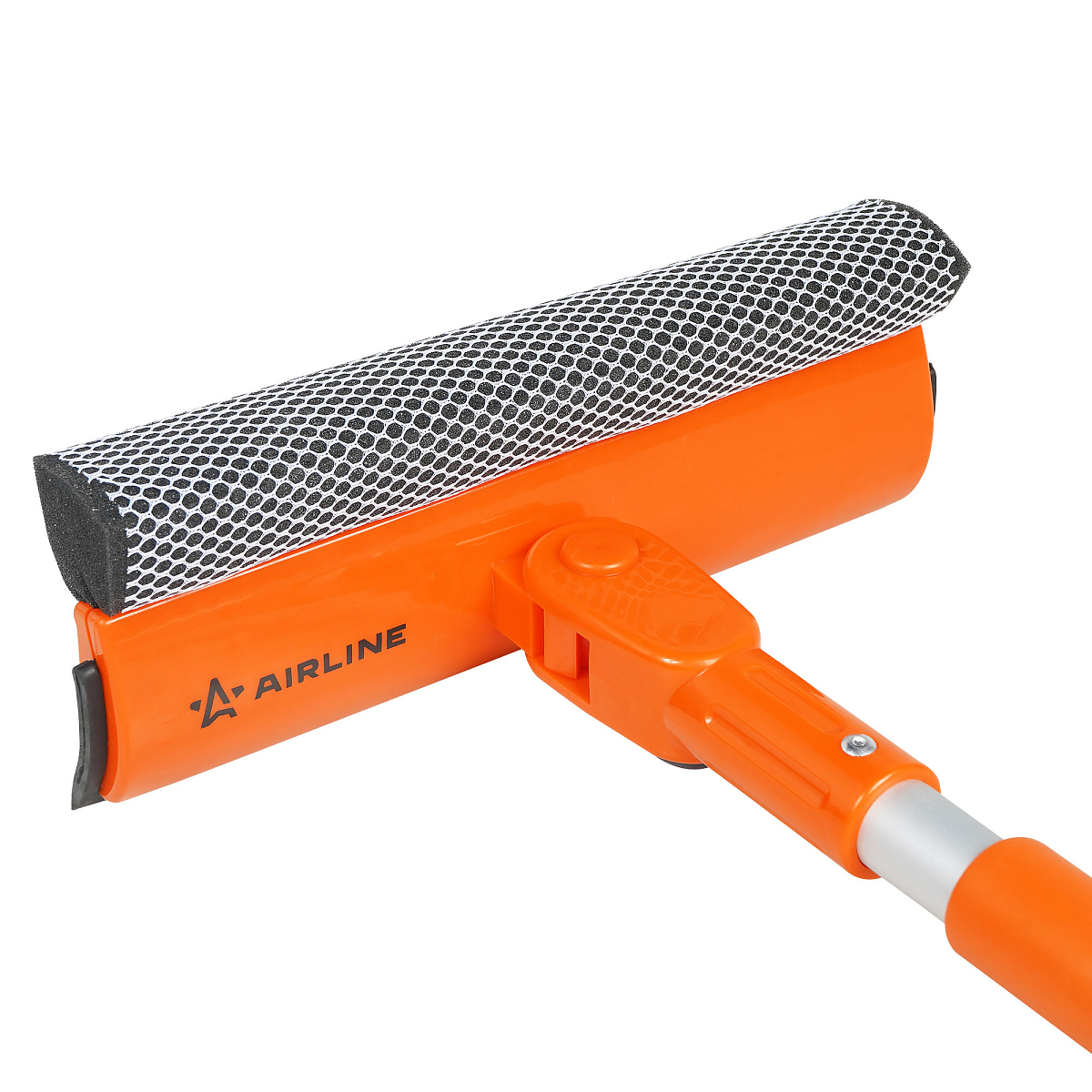 Щетка для мытья стекол с телескопич. ручкой, поролоном и водосгоном складная (50-75см)