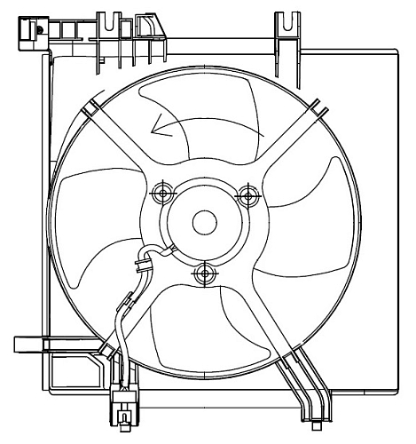 Электровентилятор охлаждения для автомобилей Subaru Forester S12 (08-)/Impreza G12 (07-) (с кожухом)