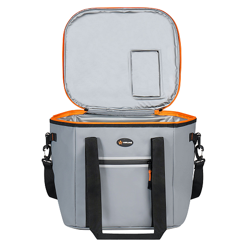 Сумка-холодильник (термосумка)"Пикник", 56л, 41*34*41см, водонепр.,серая