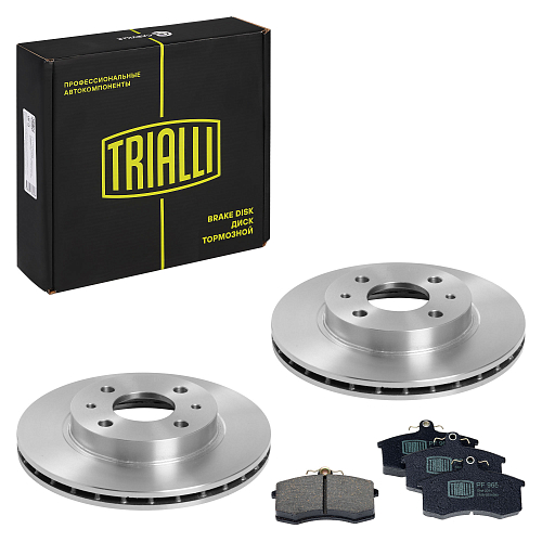 Комплект тормозных дисков и колодок для автомобилей Лада 2110 R13 передняя ось (диск тормозной 2 шт. + колодки тормозные 1 комплект)