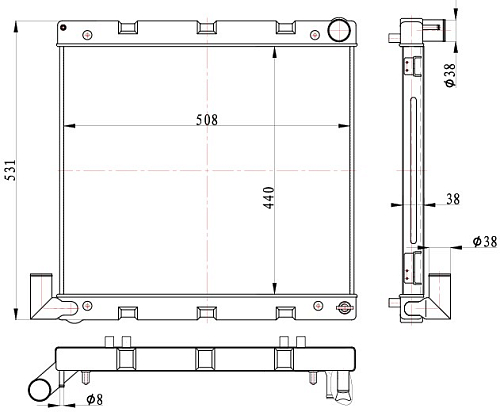 Радиатор охлаждения для автомобилей ГАЗель-Бизнес с дв. Cummins (c климатической системой)