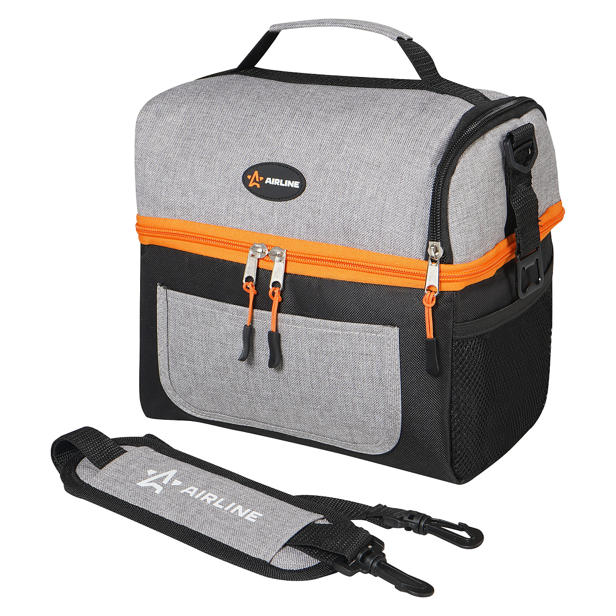 Сумка-холодильник (термосумка) PRO, 9л, 25*22.5*16.5см, водонепр., чер./сер.