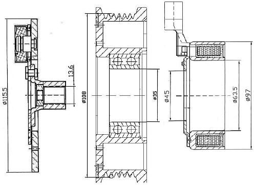 Муфта электромагнитная компрессора кондиционера для автомобилей Mondeo IV (07-) 2.0i/2.3i
