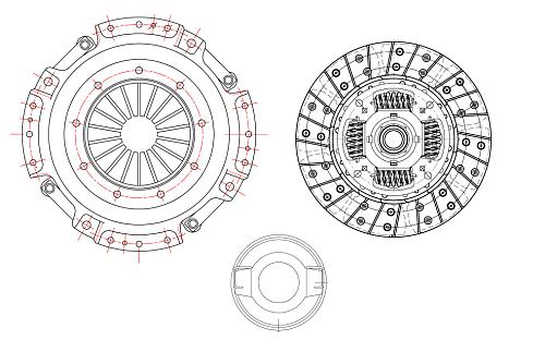 Комплект сцепления для автомобилей КамАЗ Компас 5 (23-) в сборе с муфтой