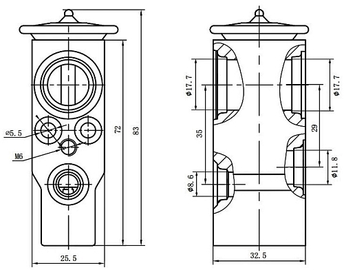 Клапан расширительный кондиционера (ТРВ) для автомобилей C4 (05-)/307 (00-)