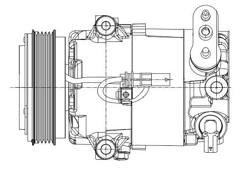 Компрессор кондиционера для автомобилей Astra J (10-) 1.4T (109mm 5PK)