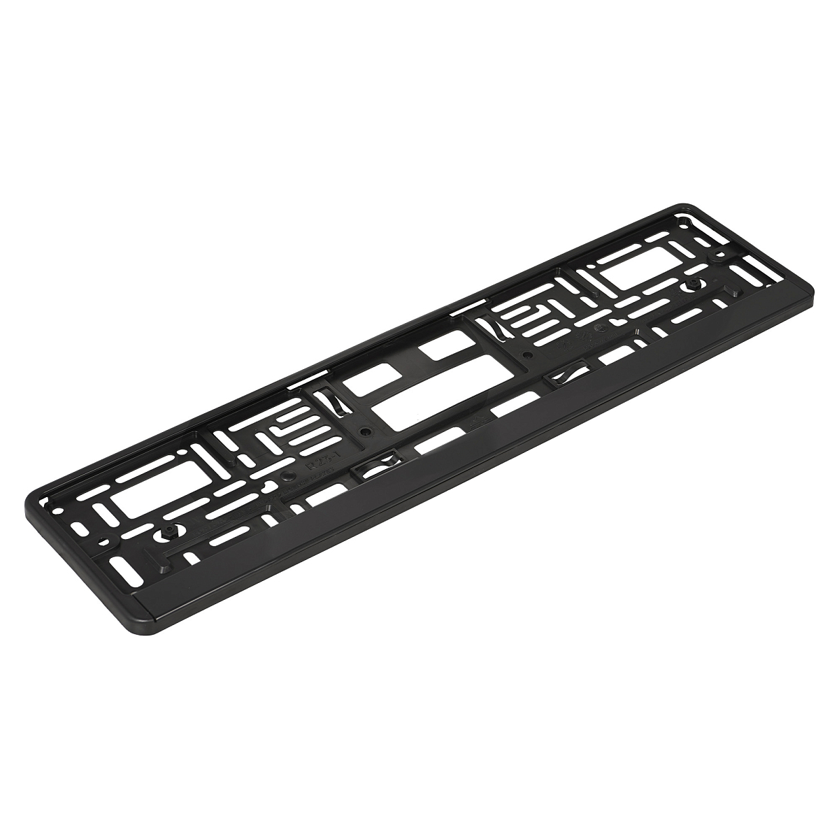 Рамка под номерной знак (без надписи) с нижней запорной планкой, черная