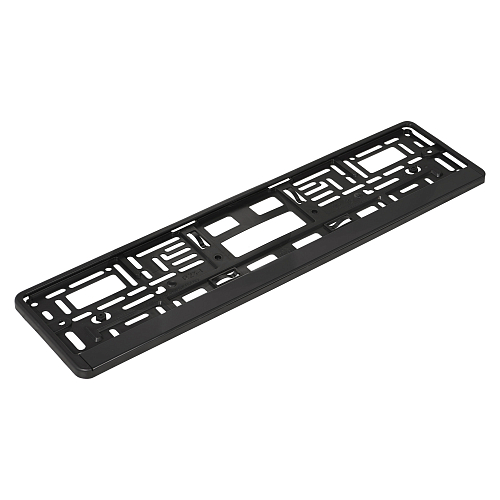 Рамка под номерной знак (без надписи) с нижней запорной планкой, черная