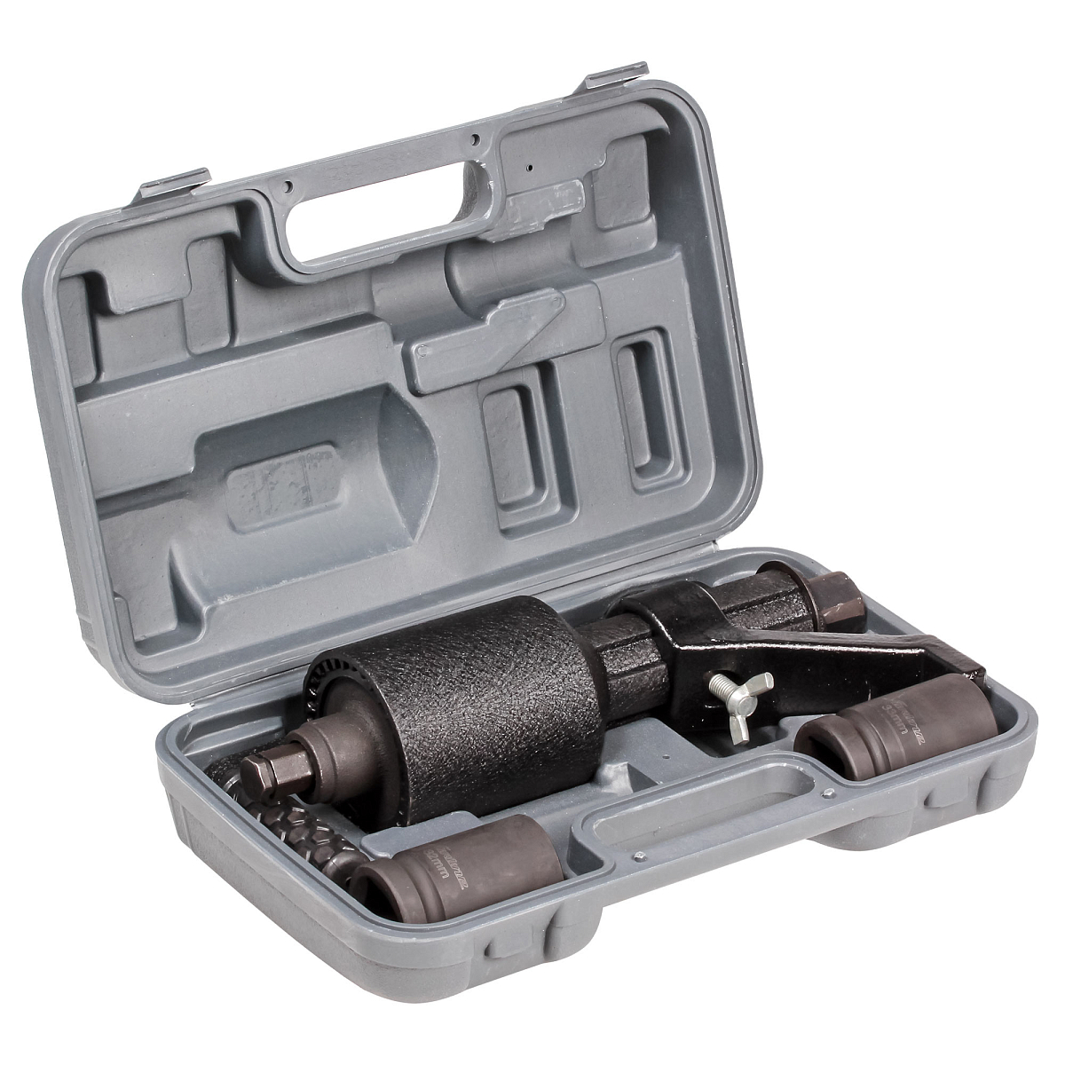 Гайковерт механич. 1"DR 4800Нм 1:56, 1:3.8 двухскорост. 290-360мм с головками 32 и 33мм пласт.кейс