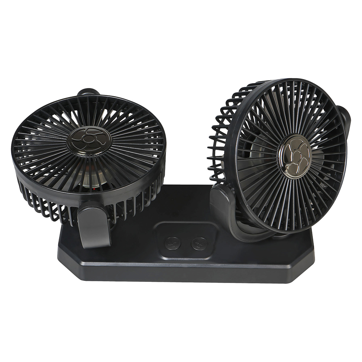 Вентилятор в салон двойной поворотный 360, 2x13см, 5В USB, раздельная регулировка, скотч