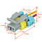 Разъём 2 pin с проводами для датчика пол. коленвала, компрессора кондиц. Лада