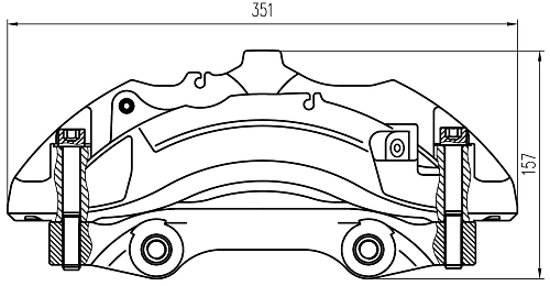Суппорт тормозной для автомобилей Audi Q7 (15-)/Q8 (18-) передний левый d=30/36/38мм