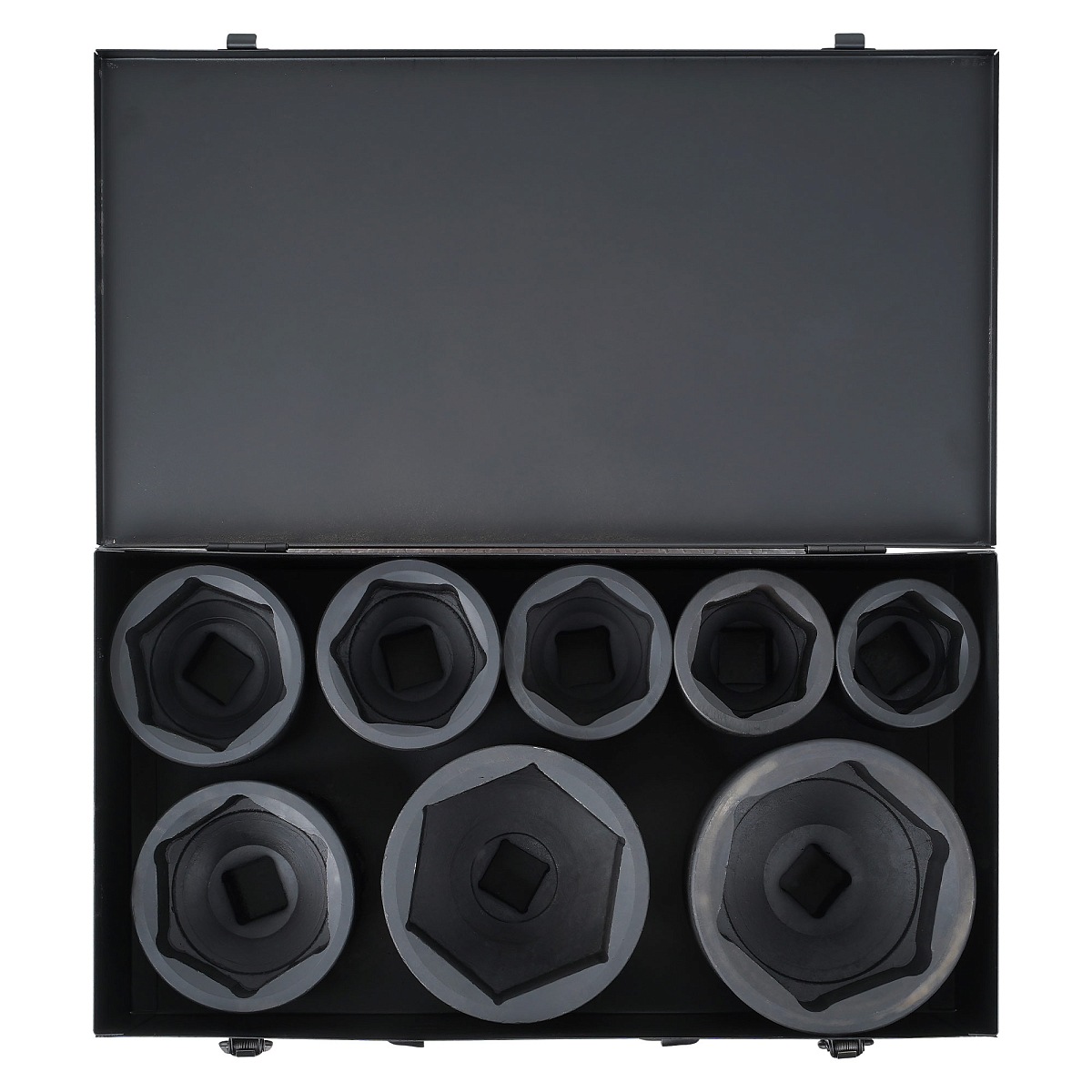 Набор головок ударных 1"DR L=90мм и L=120мм, 8пр. (50-100мм) металл.кейс