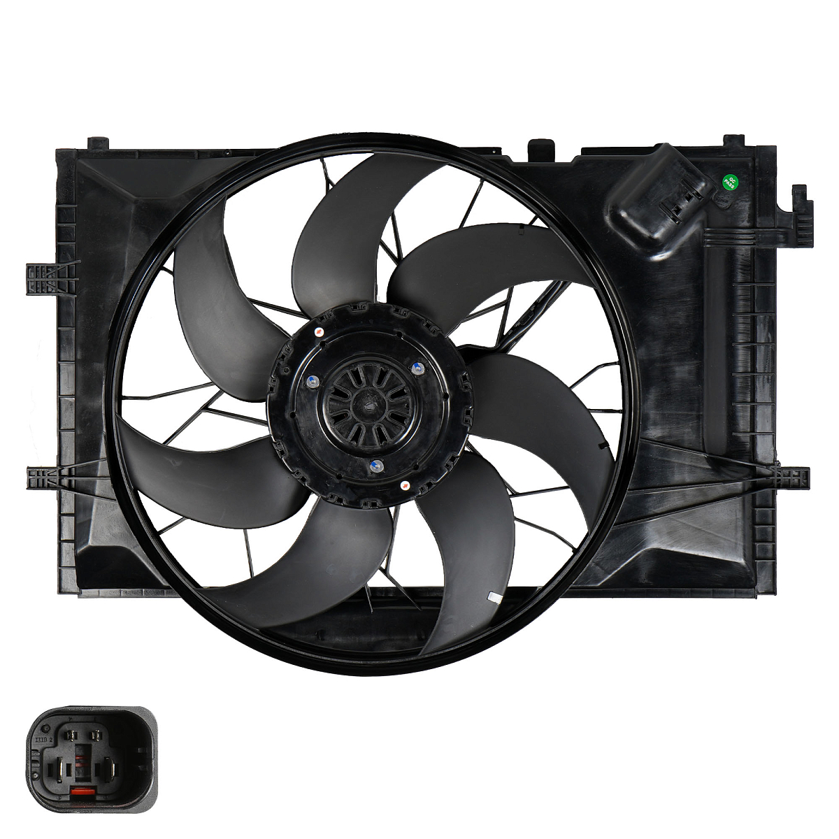 Электровентилятор охлаждения для автомобилей Mercedes-Benz C (W203) (00-) (с кожухом)