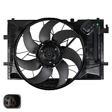 Электровентилятор охлаждения для автомобилей Mercedes-Benz C (W203) (00-) (с кожухом)